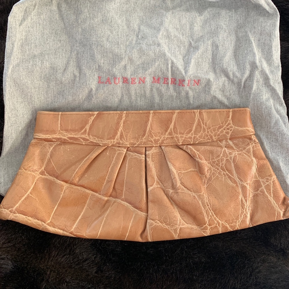 Lauren Merkin Tan Leather Clutch